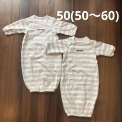 ミキハウス ストライプ ツーウェイ・ドレスオール 2点セット