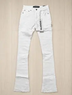 訳アリ新品】 VALABASAS フレアデニム ホワイト 30 ラスト1点