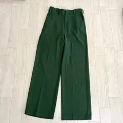 soerteグリーンワイドパンツセンタープレスSサイズ カラーワイドスラックス