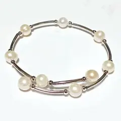 値下げ不可　本真珠　パールブレスレット　フリーサイズ