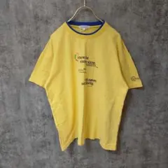 【美品】半袖シャツ カットソー フロントプリント イエロー メンズ Lサイズ