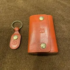 イルビゾンテ　キーケース　キーリング　オレンジ