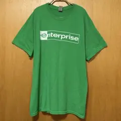 US古着 ギルダン エンタープライズ 企業ロゴ プリントTシャツ 緑 Lサイズのサムネイル
