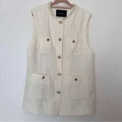 ★美品★GREEN LABEL RELAXING ツイードフリンジベスト