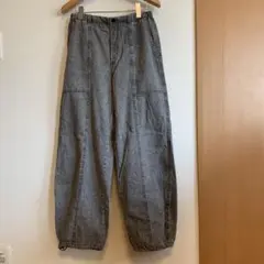 GUウォッシュグレーカーゴ デニムパンツ