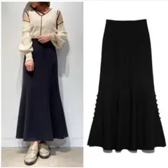 【美品】SNIDEL スナイデル サイドスリットマーメイドスカート ブラック