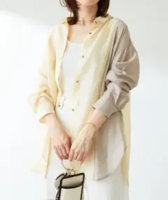 ICB L 大きいサイズ46☆ シアーっぽい サマー アウター ほぼ未使用