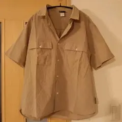 半袖シャツ ベージュ チェック柄