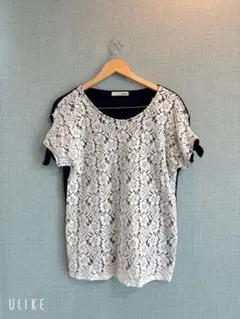 SHOO・LA・RUE シューラルー　 半袖Tシャツ ネイビー×ホワイトのサムネイル