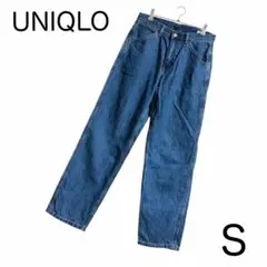 【ユニクロ】メンズ ワイドフィットジーンズ　（S_71㎝）ブルー