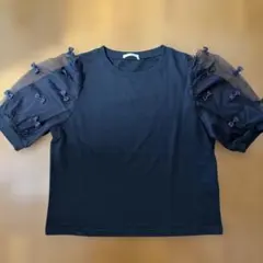 NICE CLAUP｜Tシャツ｜黒｜リボンのサムネイル