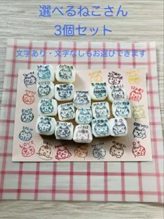 ＊ねこさんシリーズ＊選べる3個セット＊消しゴムはんこ