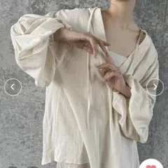 select MOCA by son ボリュームスリーブリネンスキッパーシャツ