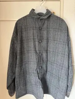 CONFIRM グレー系チェック ハイネックジャケット L