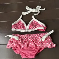 女の子向けハート柄セパレート水着90