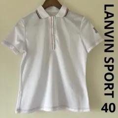 LANVIN SPORT　ゴルフウェア　白 　襟に赤黒のライン　40のサムネイル