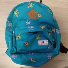 【美品】MEI リュック　ターコイズ色　キャラクター柄のサムネイル
