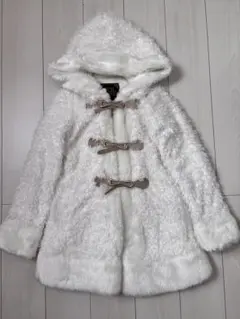 セシルマクビー ホワイト フード付きファーコート