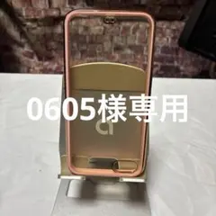 iPhone SE用クリアケース ピンク ゴールドフレーム