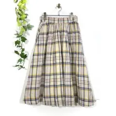 AMERICAN HOLIC チェック柄ロングスカート フレア ギャザーのサムネイル