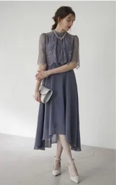 ドリードール❤️激レア2XL プチハイネックフレアレーススリーブフィッシュテール