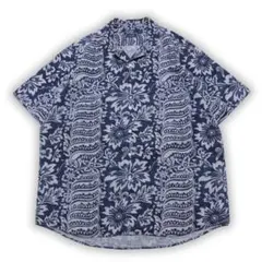 古着 90s polo by ralph lauren アロハシャツ 紺白