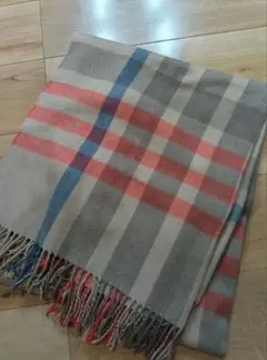 最終値下げ。ZOZOで購入。ロデスコ。チェック柄ストール ベージュ グレー