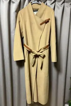 【本日発送】キャメル ラップロングコート ウエストベルト付