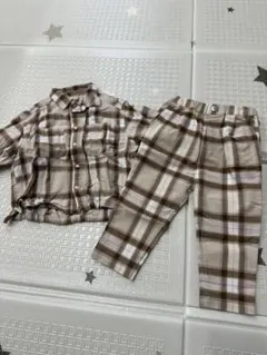 petit main チェック柄シャツ＆パンツ セットアップ 90cm