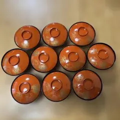蓋付汁椀　10客　漆器風のサムネイル