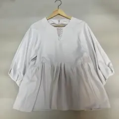 美品！ルフィル ライトグレー パフスリーブ シャツ - メルカリ