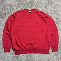 Hanes 無地スウェット レッド クルーネック ノームコア プレーン L