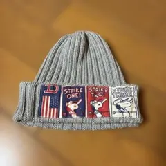 スヌーピー ニット帽 グレー