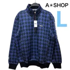 新品タグ 訳あり FILA ハーフジップ ウェア トレーナー ネイビー系 L