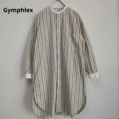 Gymphlex　マルチストライプ バンドカラーワンピース