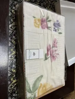 【訳あり未使用】綿100% シングル タオルケット 150×200cm 花柄寝具