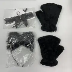 KEKVE 猫耳4点セット　カチューシャ　首輪　手袋
