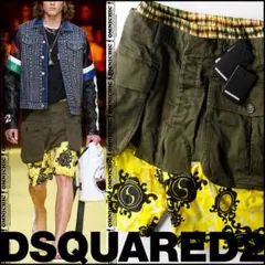 19万DSQUARED2ディースクエアードレイヤードストレッチハーフパンツ46