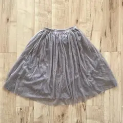 チュールスカート ミモレ丈 グレー salusのサムネイル