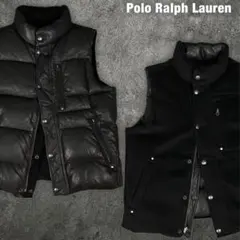 Polo Ralph Lauren 90s 00s レザー ダウン ベスト ポロ