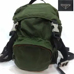 プラダ リュックサック バックパック ナイロン 三角ロゴ グリーン系
