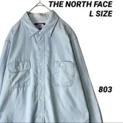 ザノースフェイス 長袖シャツ ライトブルー Lサイズ