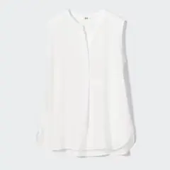 ユニクロ　レーヨンスキッパーブラウス/ノースリーブ