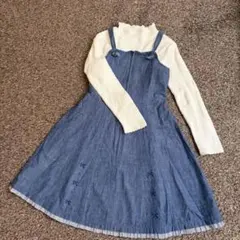 ファミリアワンピース 綿ハイネックニットセット