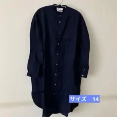 美品 ジムフレックス 高品質フランダースリネン シャツワンピース 14 紺 Gymphlex フランダースリネン シャツワンピース 黒 14 - メルカリ