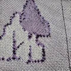 ③羽織　　総絞り　正絹　　【少し汚れとやけあり】羽織紐付き