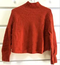 theory luxe カシミヤ混リブニット テラコッタ タートルネック 38