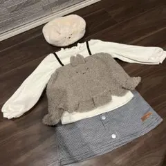 petit main 100cm 女の子　冬　3点セットアップ ミッフィー