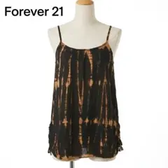 Forever21 タイダイ柄 キャミソール ブラック レーヨン USA製 Sのサムネイル