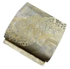 ユ138袋帯 六通柄 金糸　箔　唐草花 着物帯　仕立て上り　美品